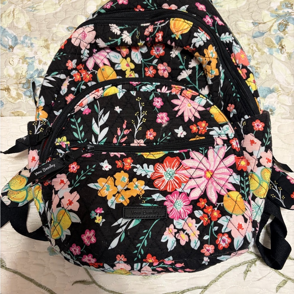 Vera Bradley Black Floral Backpack
